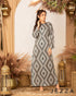 Printed Satin Long Dress 61182
